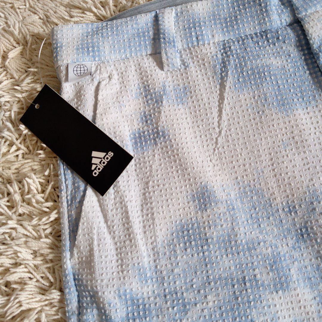 adidas　ゴルフ　パンツ　新品　ハーフパンツ　水色　メンズ　M