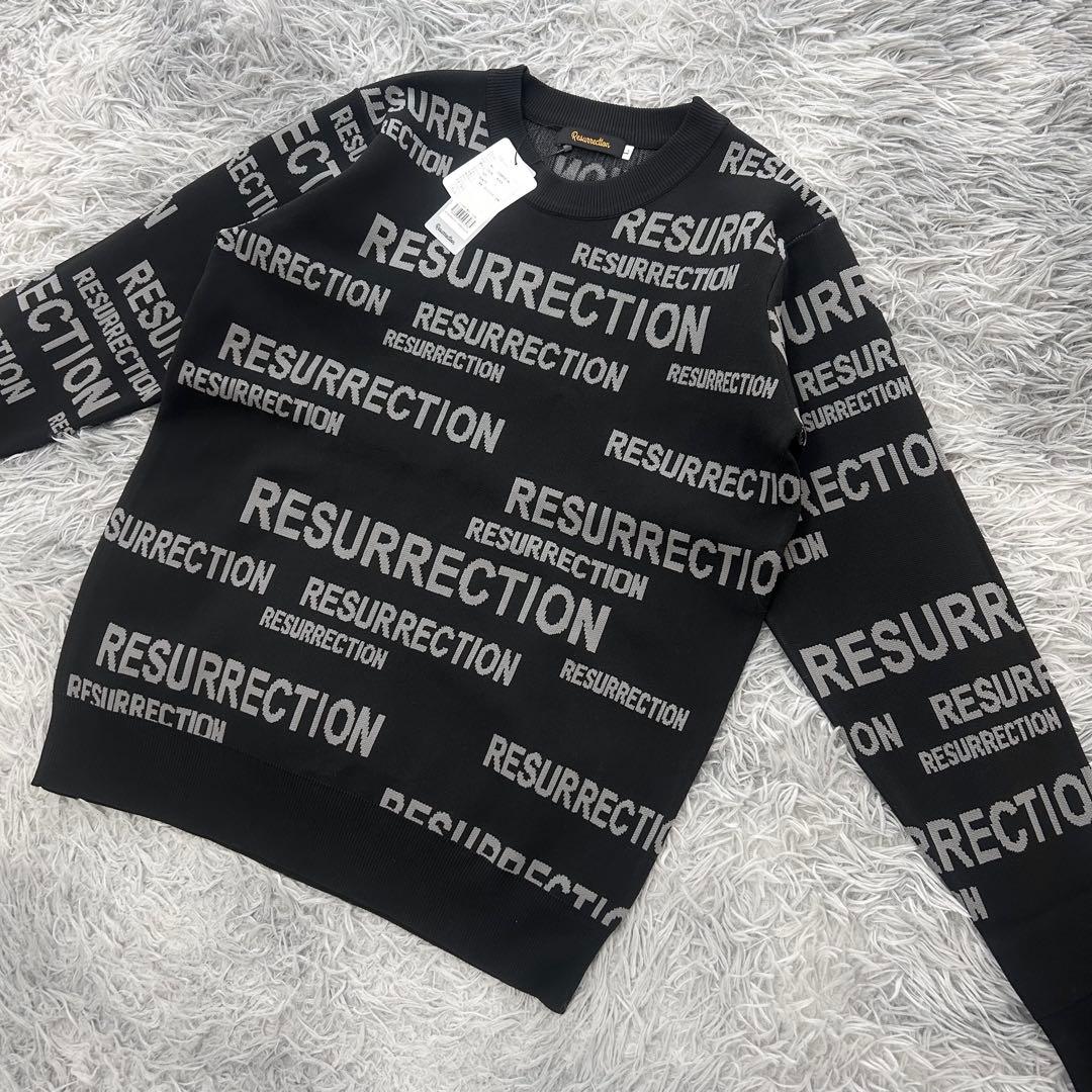 新品　レザレクション　ニット　セーター　ポリエステル　ブラック　Lサイズ
