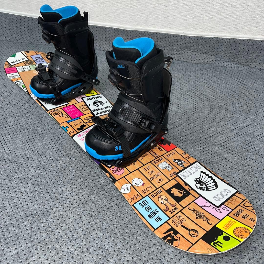 １回使用 キッズスノーボード 120cm SLQ×バイン×ダイヤルブーツ