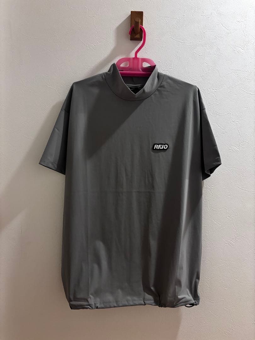 ラフロッグ　ロゴモックネックシャツ　M グレー