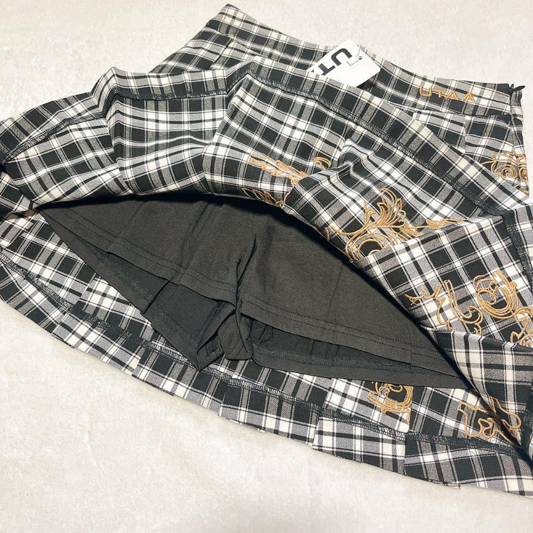 新品　UTAA　ユタ　ゴルフ　チェックスカート　M