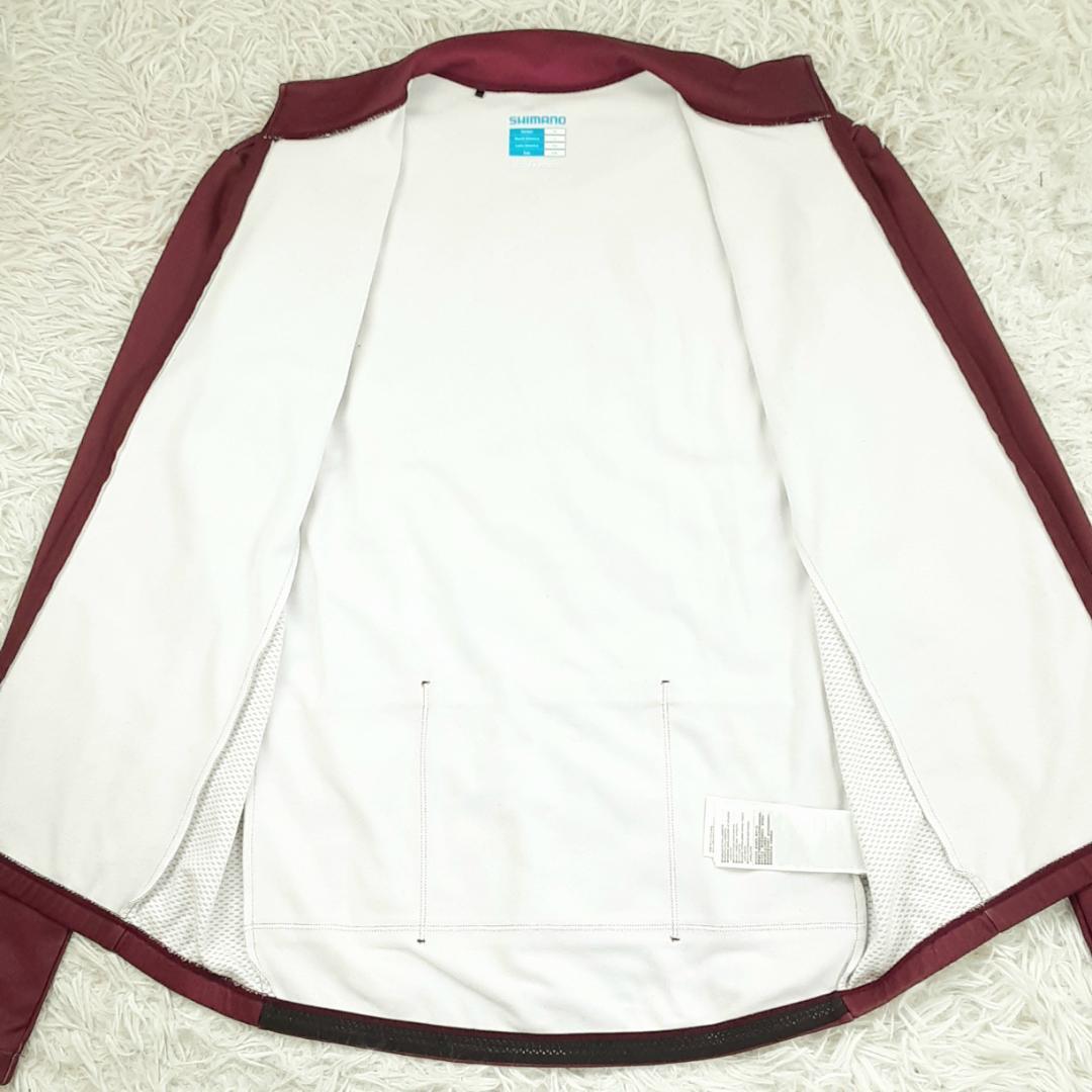 美品◎SHIMANO シマノサイクリング ジャージ XXL ボルドー 赤葡萄色