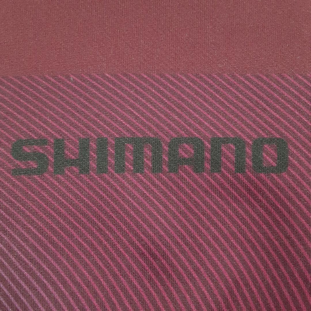美品◎SHIMANO シマノサイクリング ジャージ XXL ボルドー 赤葡萄色