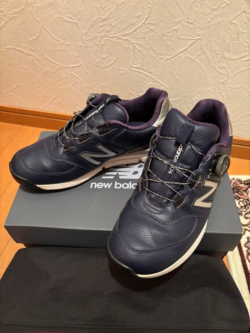 New Balance 574 ゴルフシューズ ネイビー ケース付き