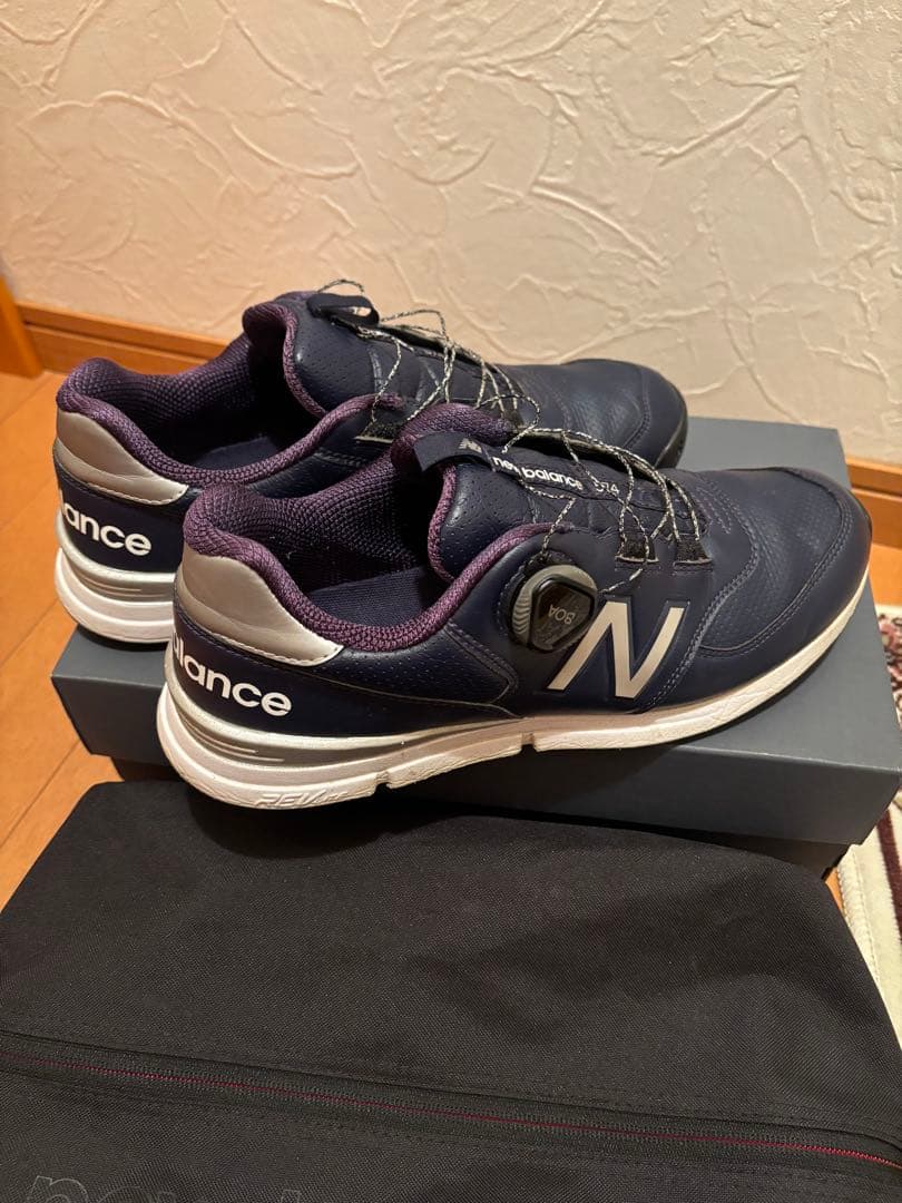 New Balance 574 ゴルフシューズ ネイビー ケース付き