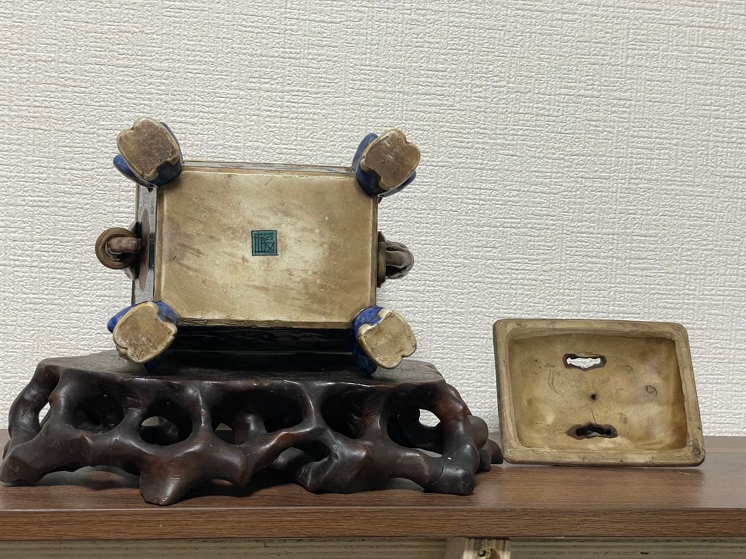 九谷焼風 童子香炉 / 置物 古美術 アンティーク 陶器 細密絵付け