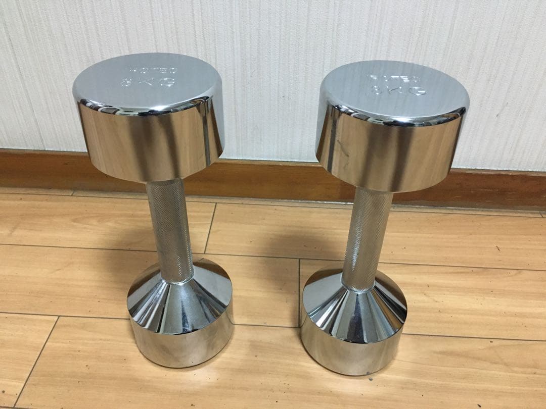 IROTEC クロム ダンベル 8KG x 2個セット