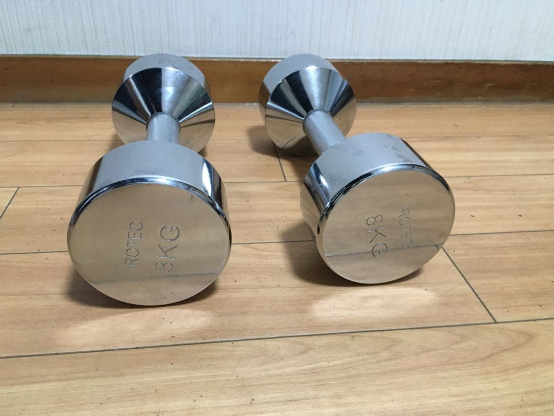 IROTEC クロム ダンベル 8KG x 2個セット
