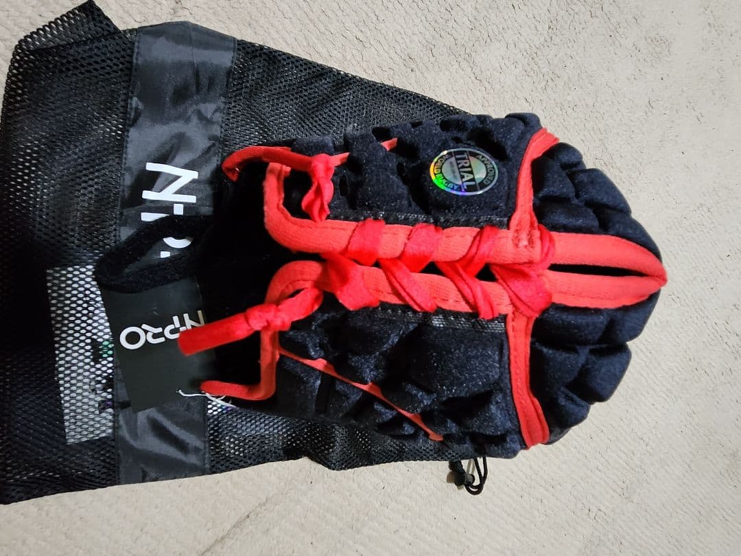 N-PRO 新品ヘッドギアヘッドキャップ 貴重黒✕レッドSizeM 新品未使用