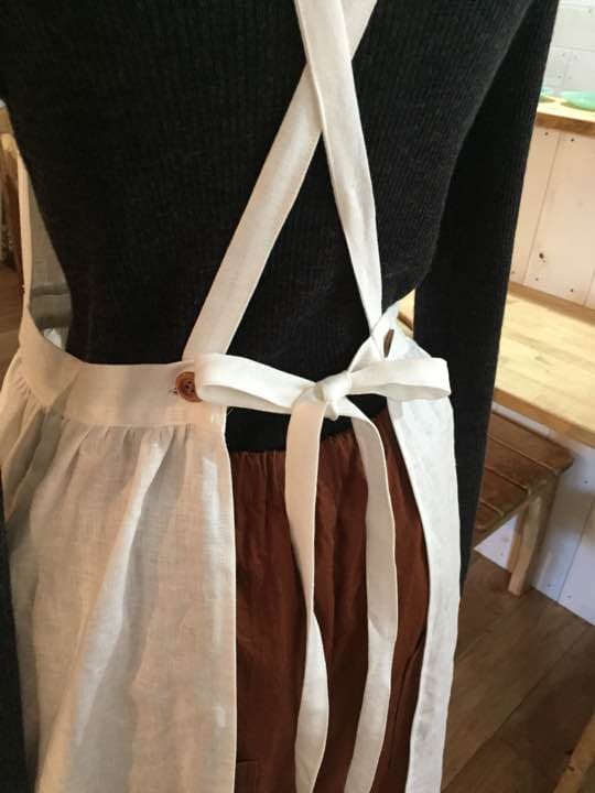 リネン エプロン ハンドメイド