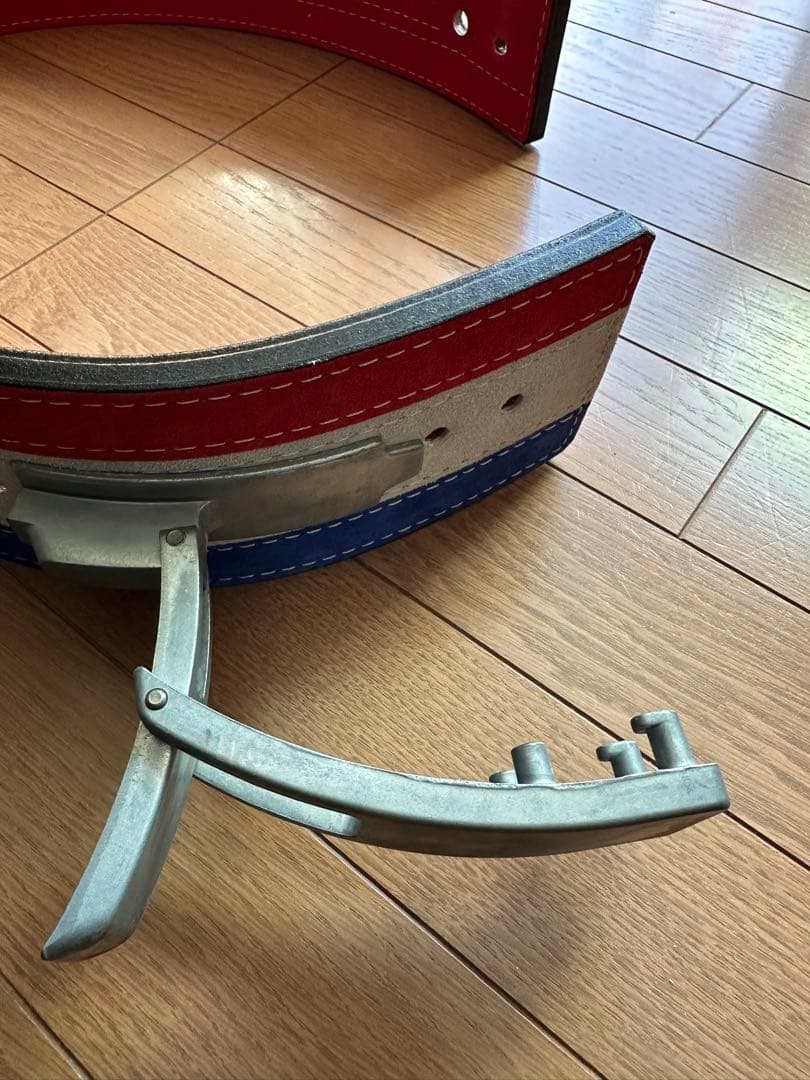 トレーニング・パワーベルト Lサイズ 赤 青 灰色