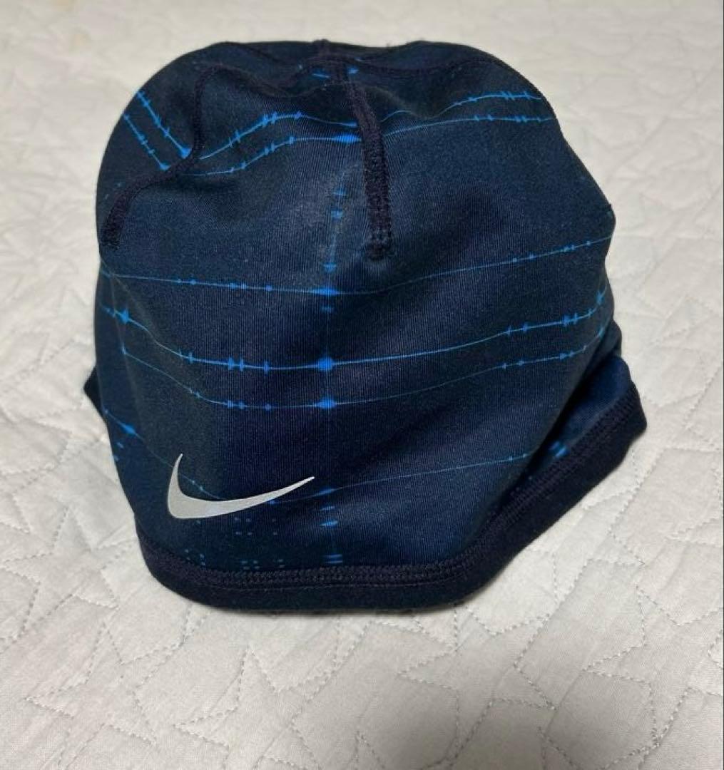 NIKE ナイキ ランニング用　リバーシブルニット帽 ネイビー　レア　ナイキ