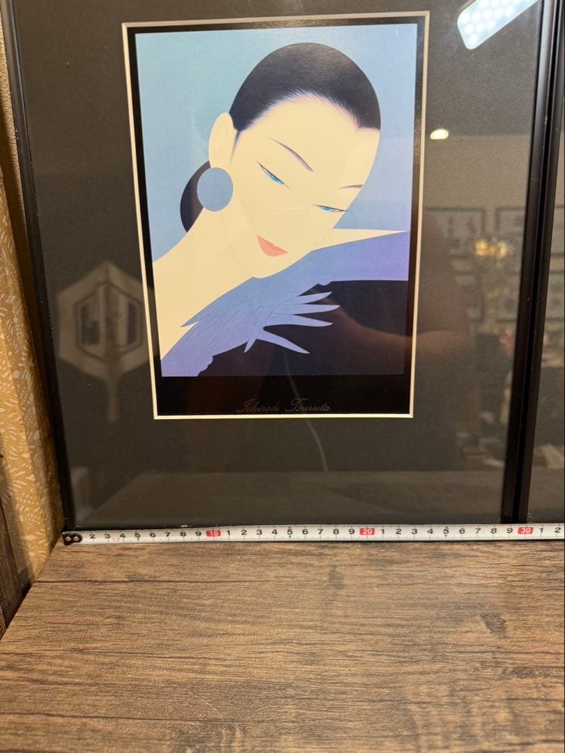 本日限定値下げ‼️希少★鶴田一郎　美人画2点　絵画　日本女性　複製画　1954年