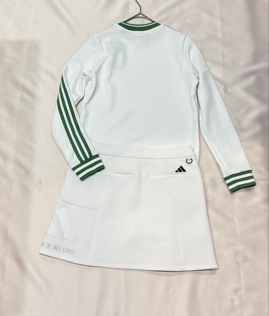 新品adidasゴルフ　保湿スリーストライプスニット　ダンボールニット　春カラー