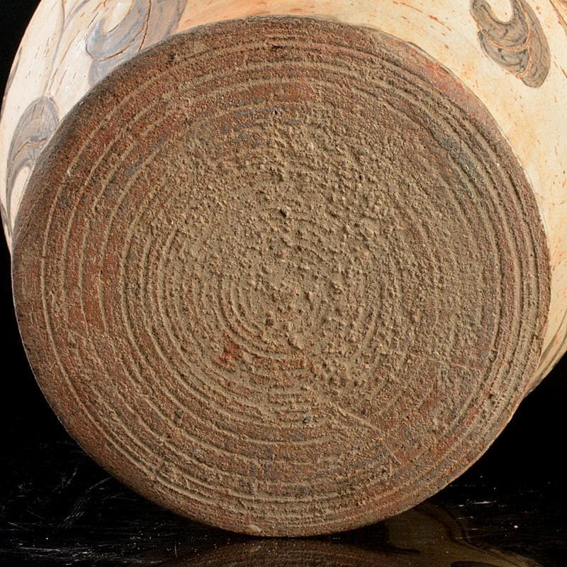 中国　磁州窯白磁　鉄絵花卉文壷　大壷　C　R5598C