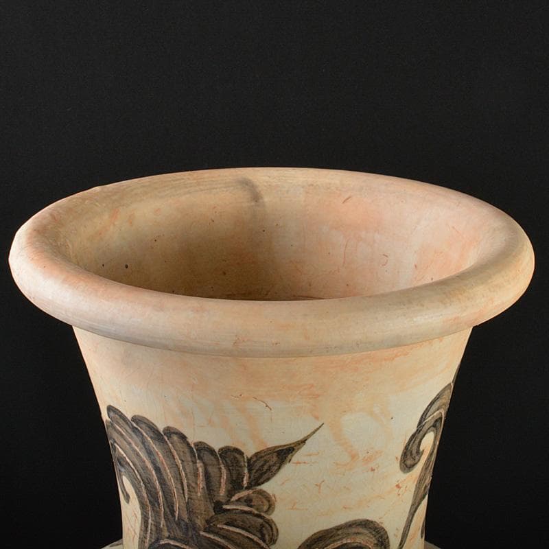 中国　磁州窯白磁　鉄絵花卉文壷　大壷　C　R5598C