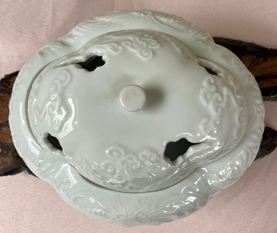 白磁　香炉　アンティーク　名有　茶道具　仏具