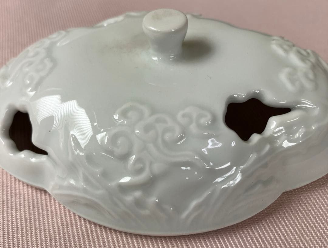 白磁　香炉　アンティーク　名有　茶道具　仏具