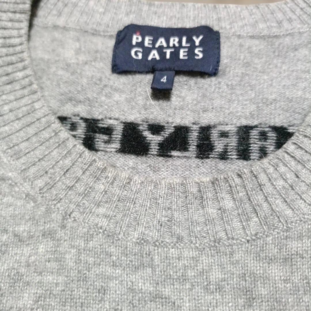PEARLY GATES グレー セーター PGロゴカシミヤ