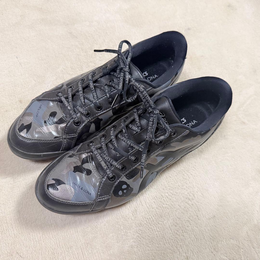 MARK&LONA × ASICS 27cm スカル カモフラ ブラック