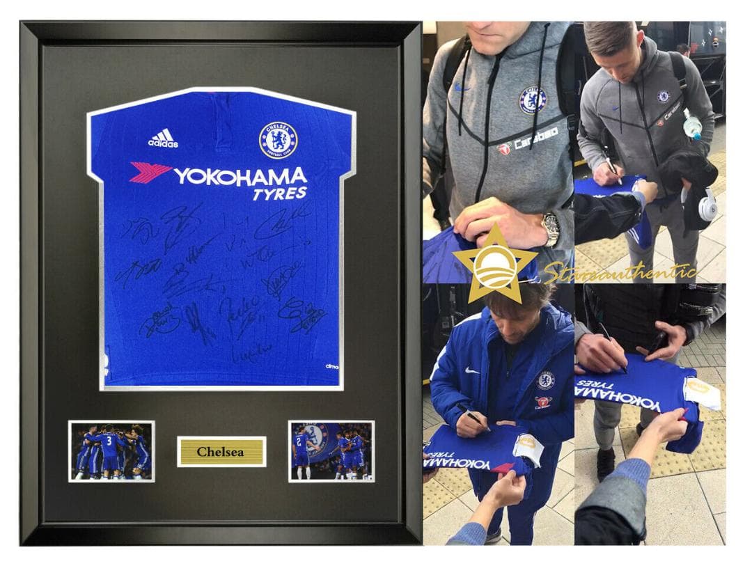 チェルシーFC チーム直筆サイン入りユニフォーム サッカー /フレーム別