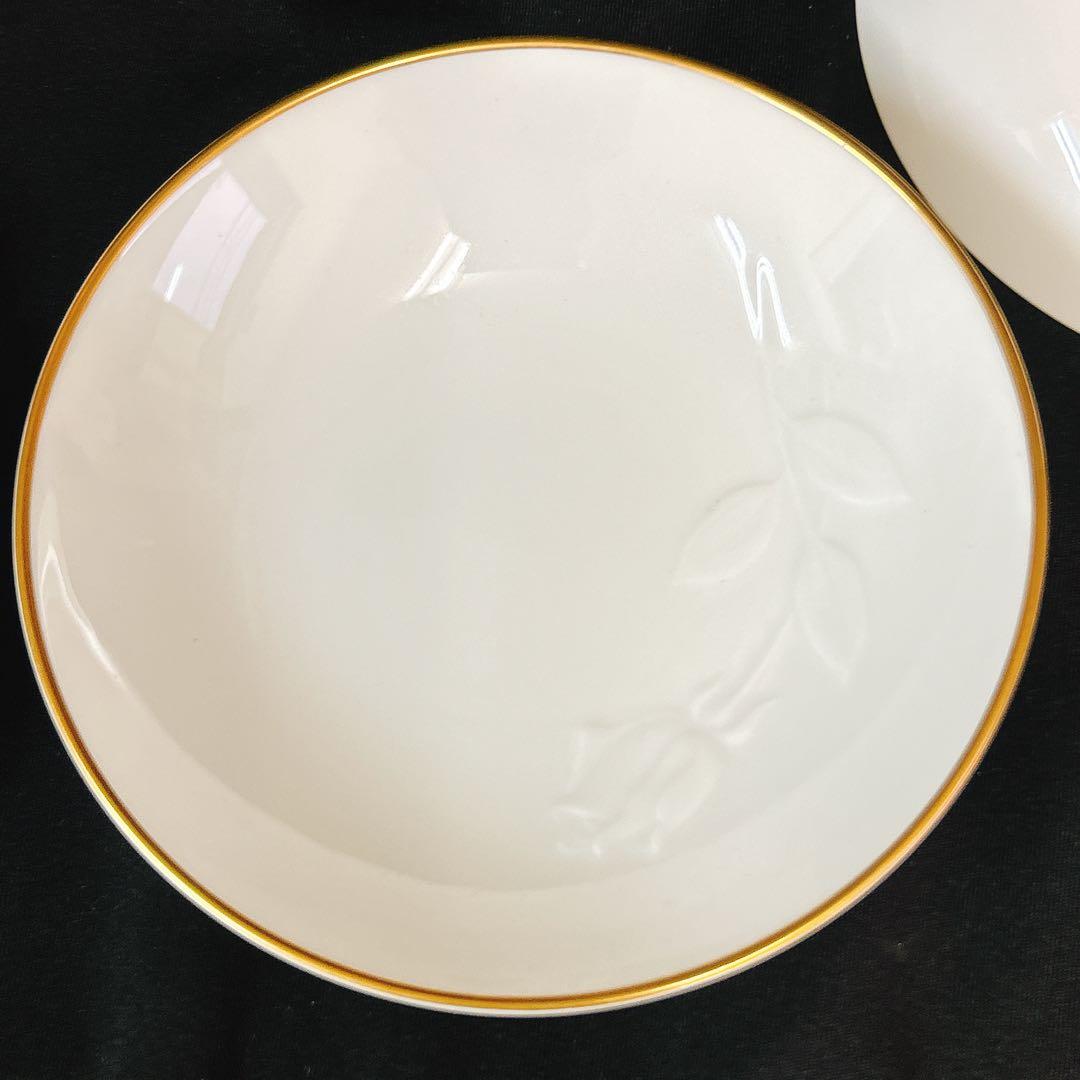 【美品】未使用品級　ノリタケ　ゴールデンローズ　ボウル　4枚　浮彫り　薔薇　金彩