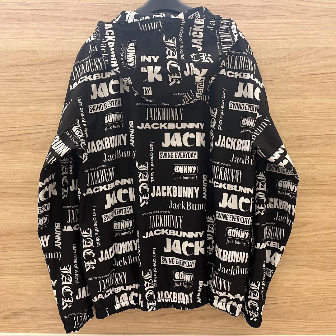新品★24,200円 ジャックバニー ジップアップフーディブルゾン ロゴ総柄 L