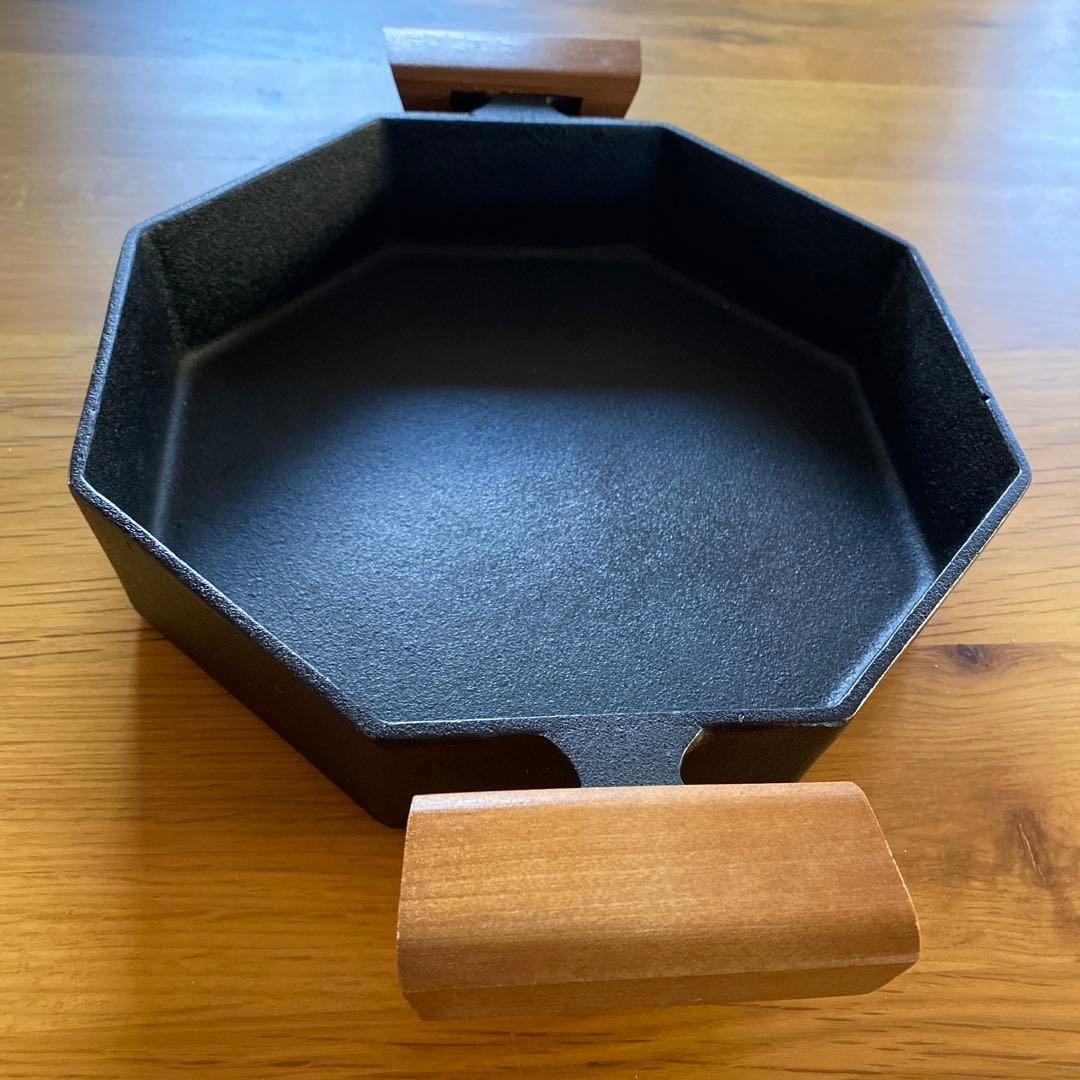 【未使用】南部三厳堂 南部鉄器 すき焼き鍋　モダン　木製ハンドル　希少