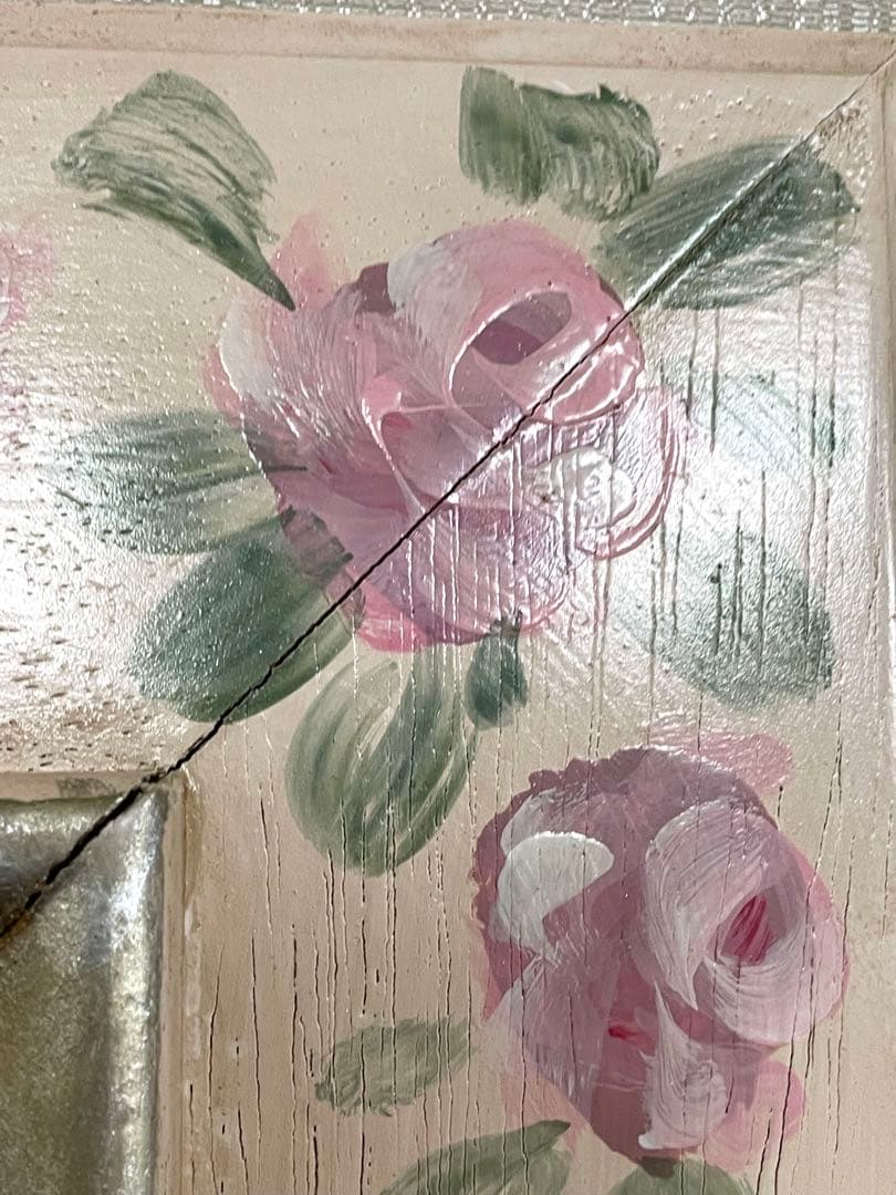 イタリア輸入 絵画 ファーストキス エンジェル ハンドペイント額 薄ピンク系 ➆
