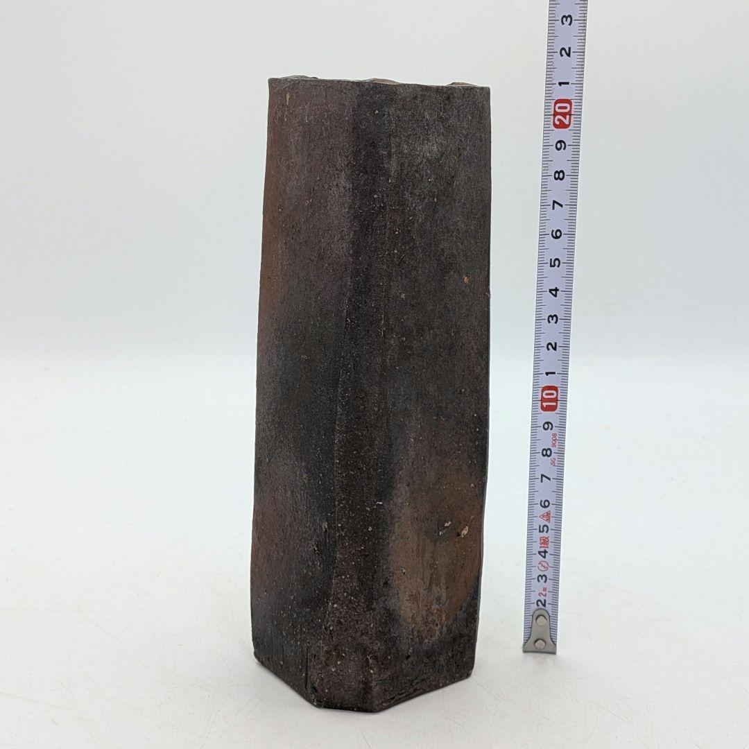 人間国宝 藤原啓 備前焼 四方面取花生 合箱合布 花瓶 花器 花入 華道具 置物