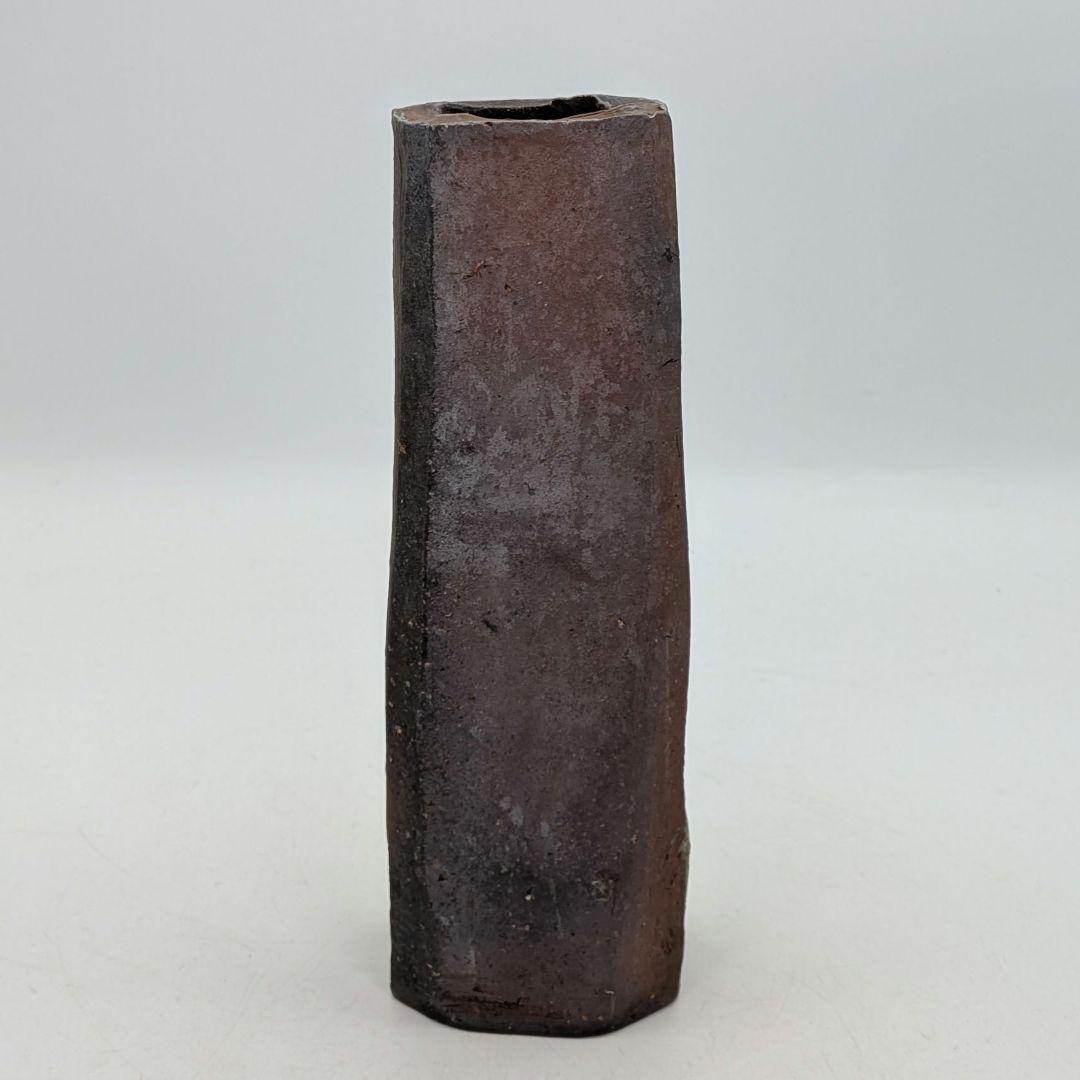 人間国宝 藤原啓 備前焼 四方面取花生 合箱合布 花瓶 花器 花入 華道具 置物