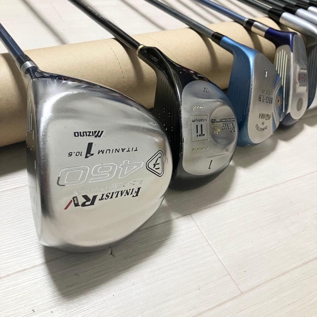 ドライバー2本/メンズゴルフセットMIZUNO/cobra他クラブ12本バック付