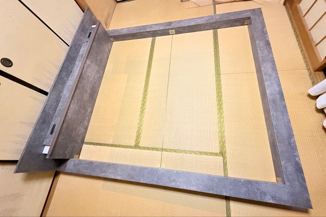 LED照明付き　キングサイズ ベッドフレーム リレア　ストーングレー