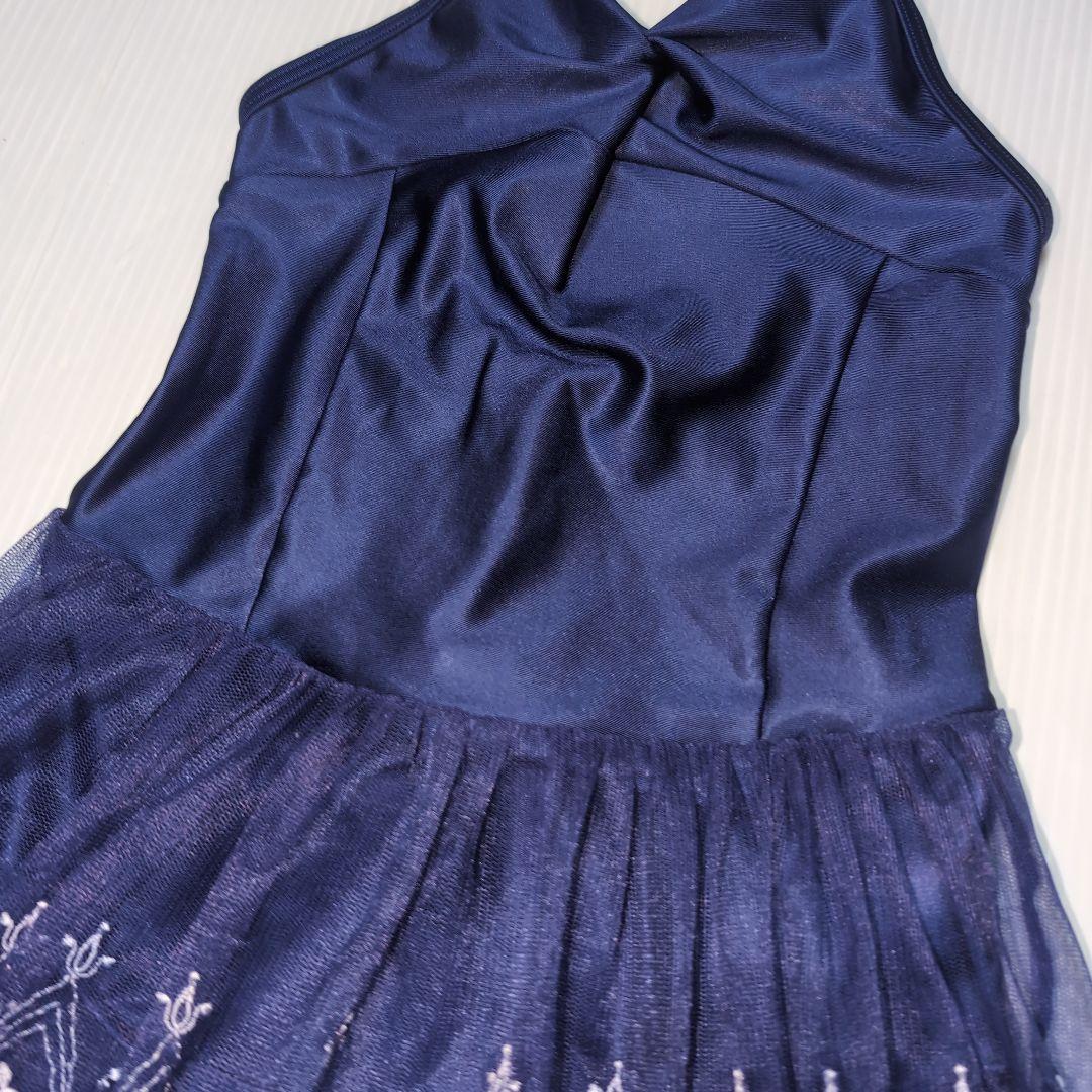 130★チャコット★ロゴ＆バレエシューズ刺繍チュールスカート付！バレエレオタード