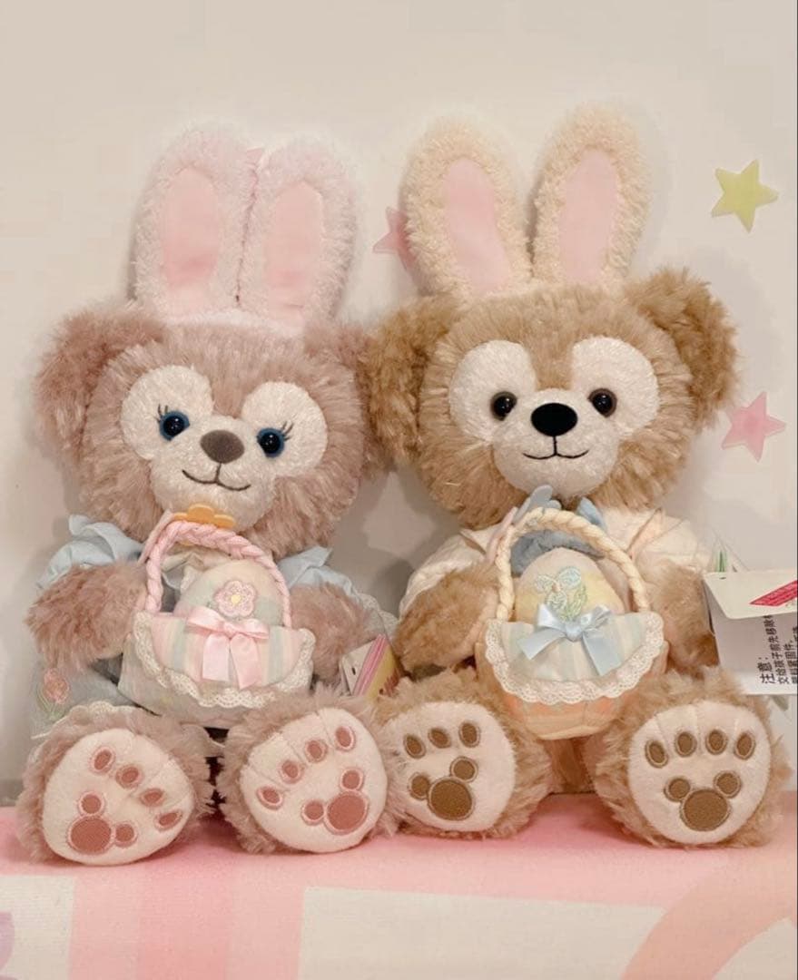 上海ディズニー　春日限定シリーズ　ダッフィー&シェリーメイぬいぐるみSSサイズ