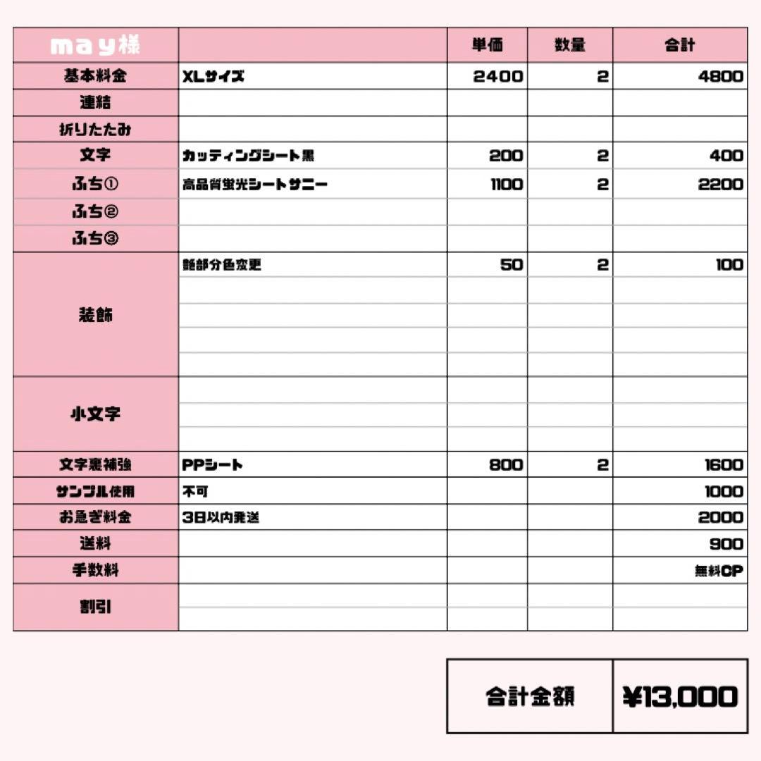ｍａｙ【3/27発】うちわ文字 連結 文字パネル 団扇屋さん オーダー