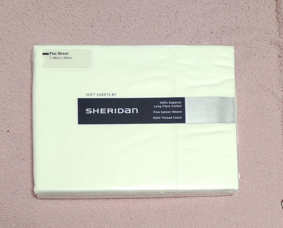 180×260cm シェリダン フラットシーツS 綿100% スノー 無地
