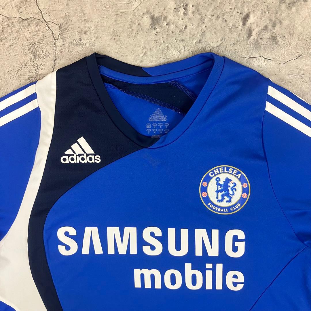 adidas チェルシーFC トレーニングシャツ 古着 企業ロゴ 三本線 ブルー
