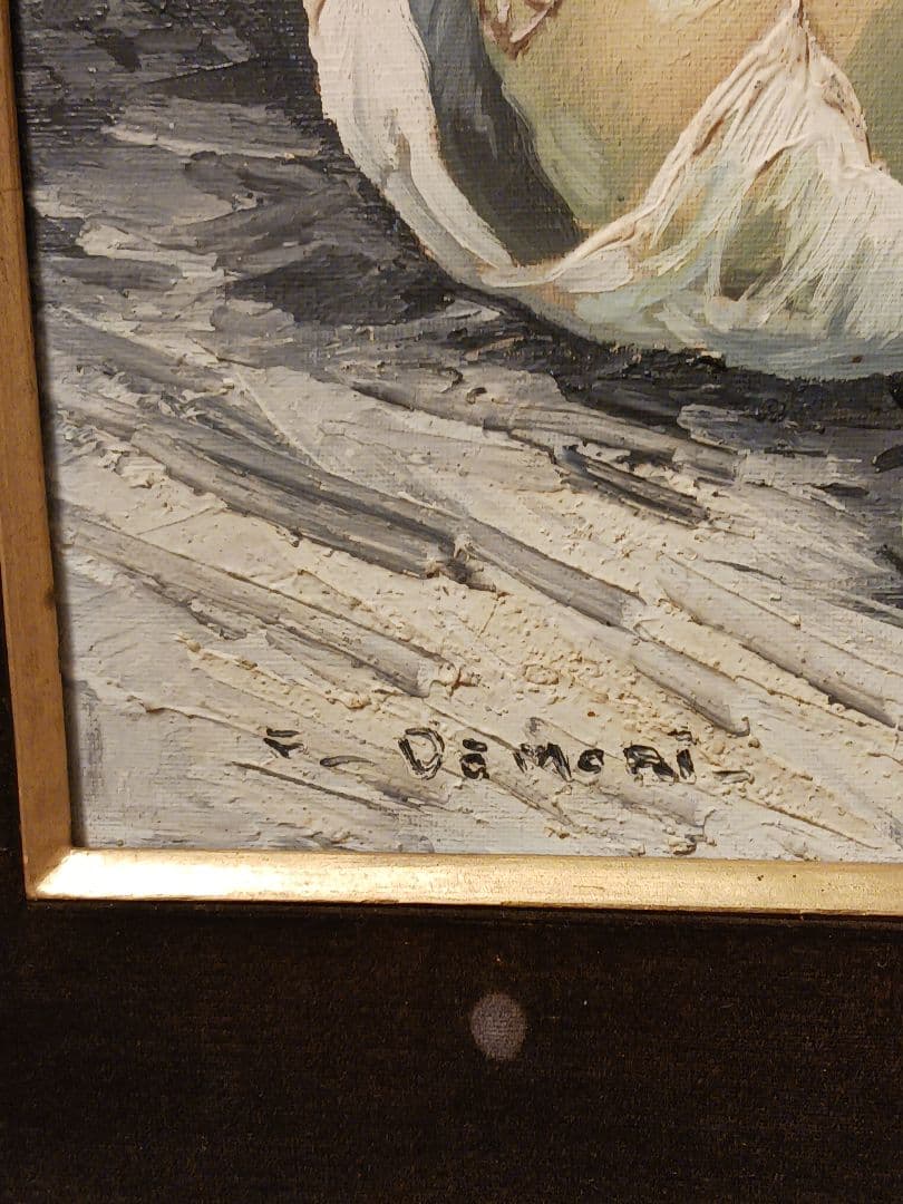 静物画 大きな絵 サイン有 油絵 油彩 果物 フルーツ 詳細不明 インテリア