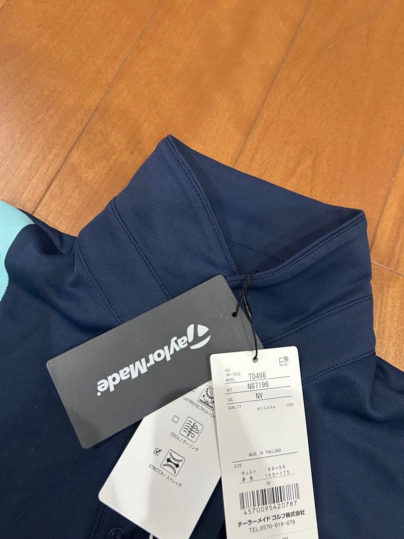 TaylorMade ポロシャツ ネイビー/ミント M