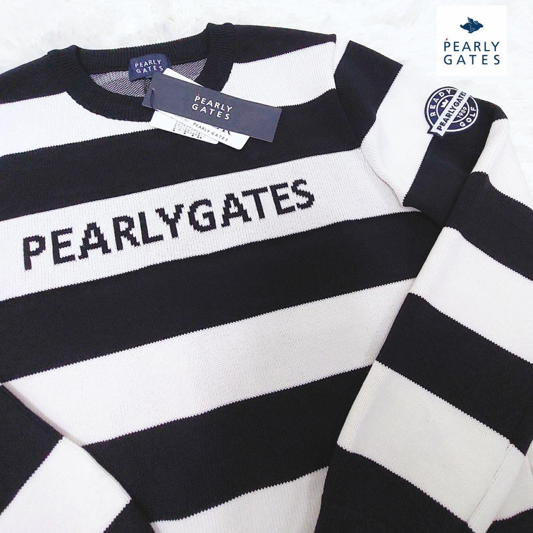 【新品】PEARLY GATES ゴルフセーター ボーダー　白×紺　ウール混