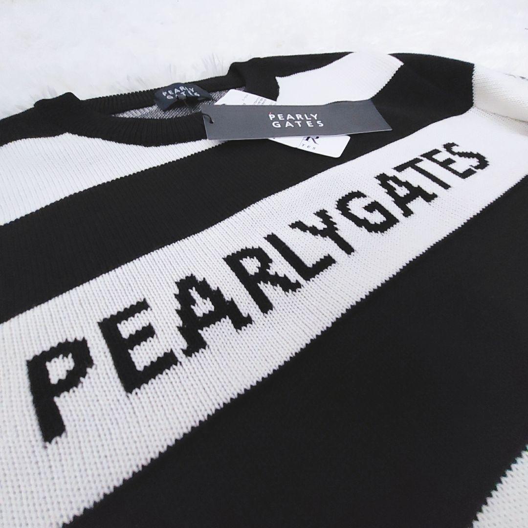 【新品】PEARLY GATES ゴルフセーター ボーダー　白×紺　ウール混