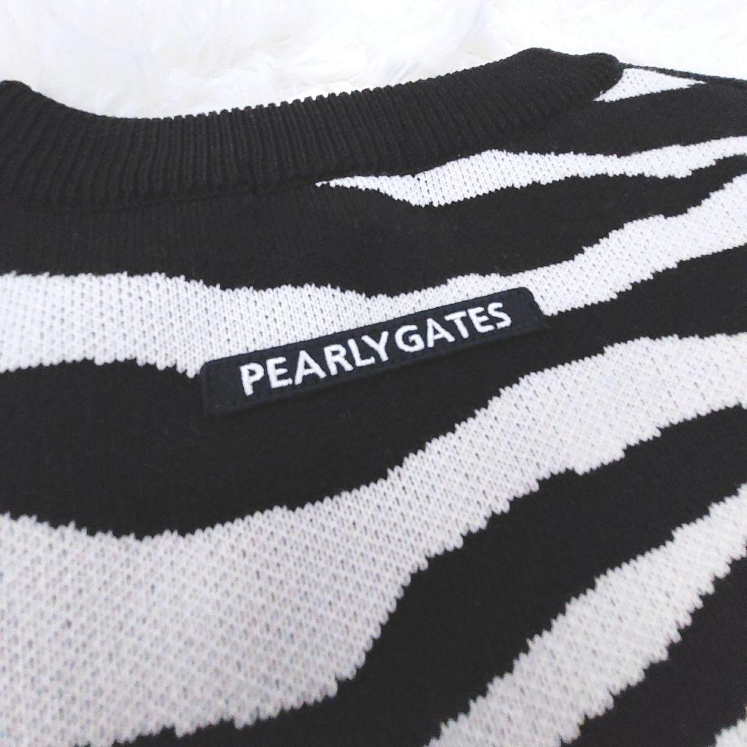 【新品】PEARLY GATES ゴルフセーター ボーダー　白×紺　ウール混