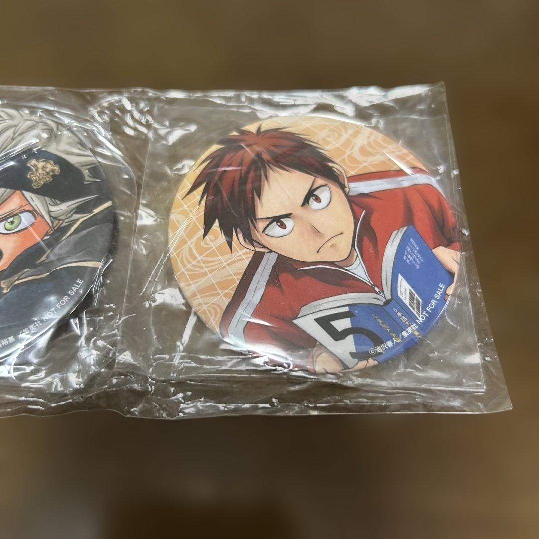 ジャンプ当選品　ブラッククローバー、左門くんはサモナー、ものの歩　缶バッチ