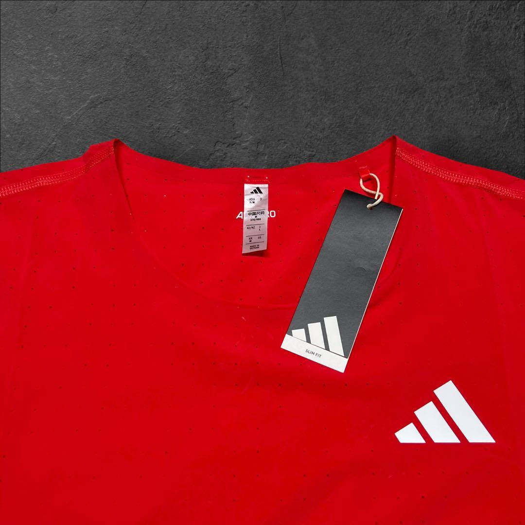 adizero ランニング　半袖 Tシャツ　赤　M