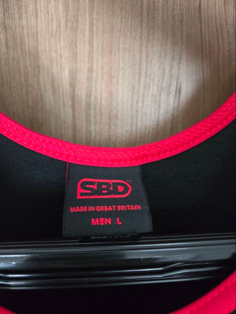 SBD パワーリフティング ウェア メンズ L ブラック/レッド　シングレット