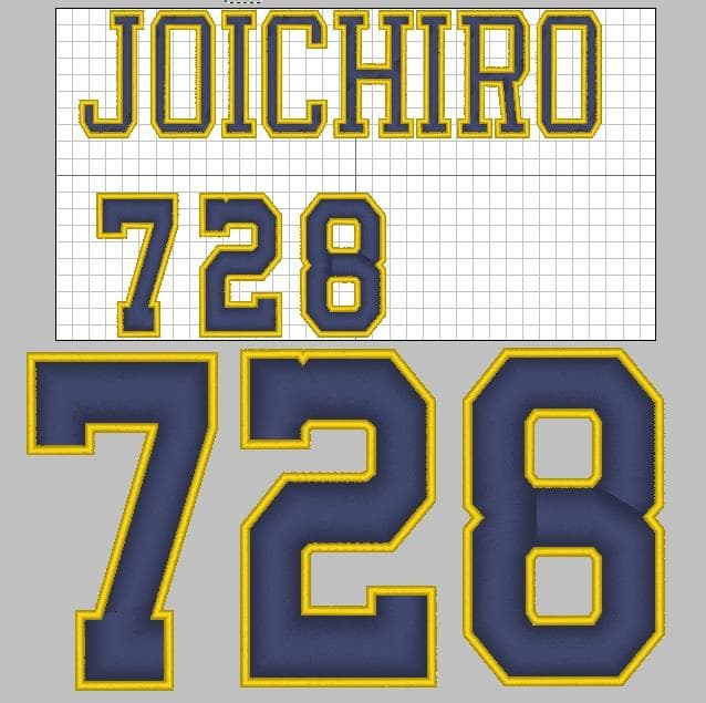 Zu　　オリックス応援ワッペン　　背番号胸番号728＋ネーム