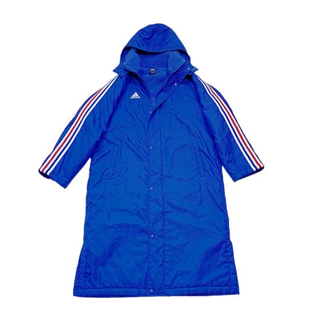 極美品✨️ビッグロゴ✨️adidas ベンチコート L トリコロール ロング丈