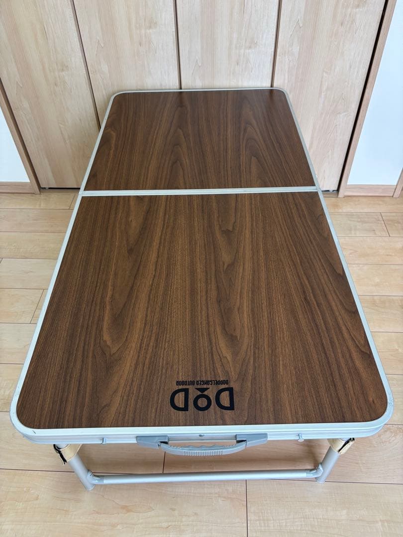 ＤＯＤ 折り畳テーブル　天板下に収納(ストレージ)付　天板60cm✕120cm