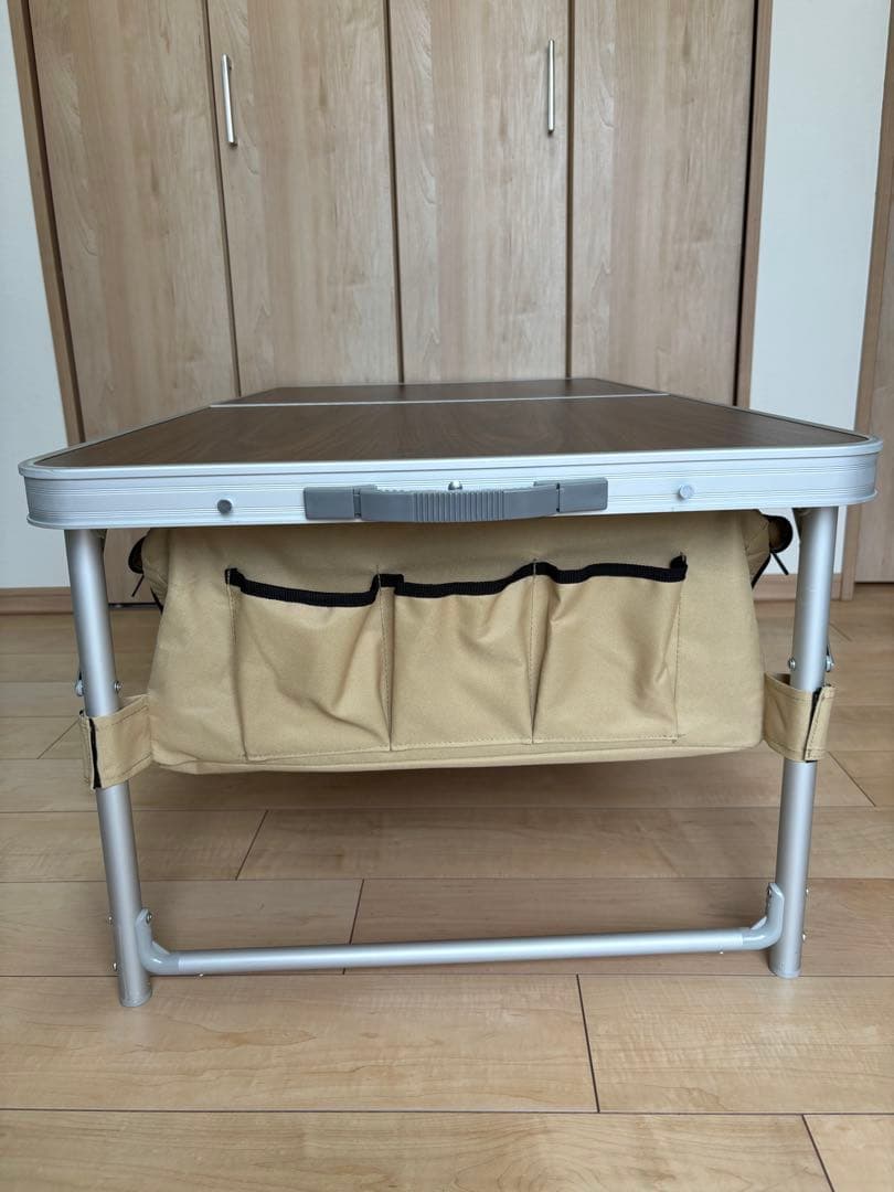ＤＯＤ 折り畳テーブル　天板下に収納(ストレージ)付　天板60cm✕120cm